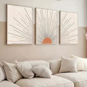 3pcs/set Bohemian Rising Sun Canvas Poster - Vintage Art for Bedroom Decor and Room Decoration Wall Art Decortion Posters
