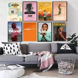Tyler The Creator Frank Ocean Blonde Poster Hip Hop Music Star Canvas Wall Art for Home Cafe Room Dormitories apartments Decor