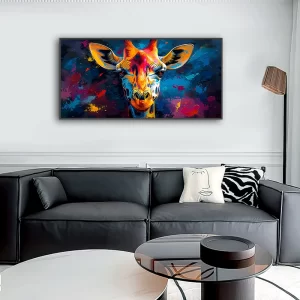 Splash Ink Graffiti Colorful Animal Poster Canvas Print Painting Decorative Wall Art Posters Living Room Bedroom Corridor Decor